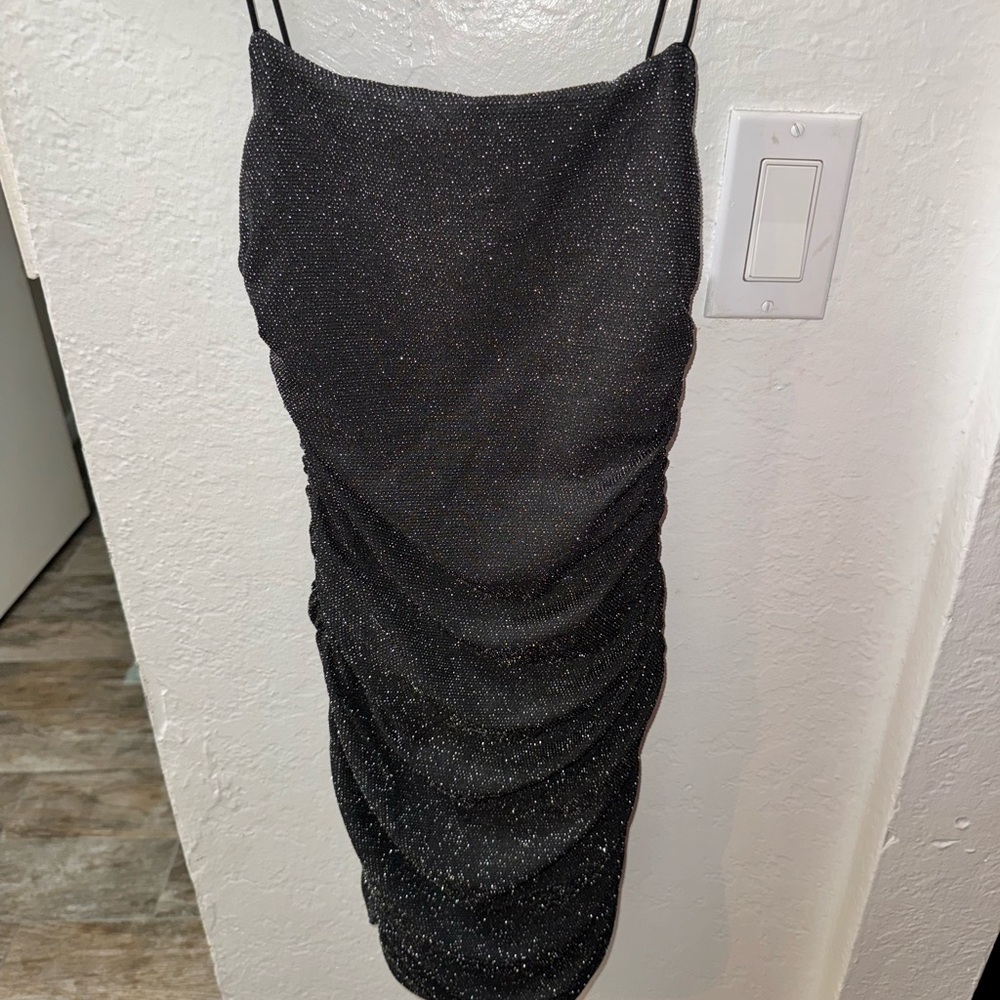 Princess Polly Black Ruched Mini Dress